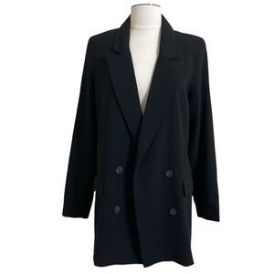 New RACHEL ZOE Women’s Black Maxi Classic Blazer Wardrobe Capsule Size Large